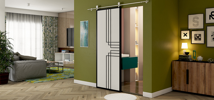 sliding bathroom door installation in Saranap